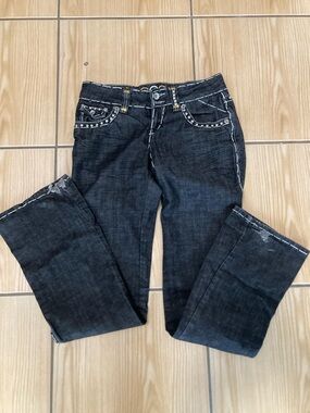 Women's COOGI Black Denim Jeans 3/4